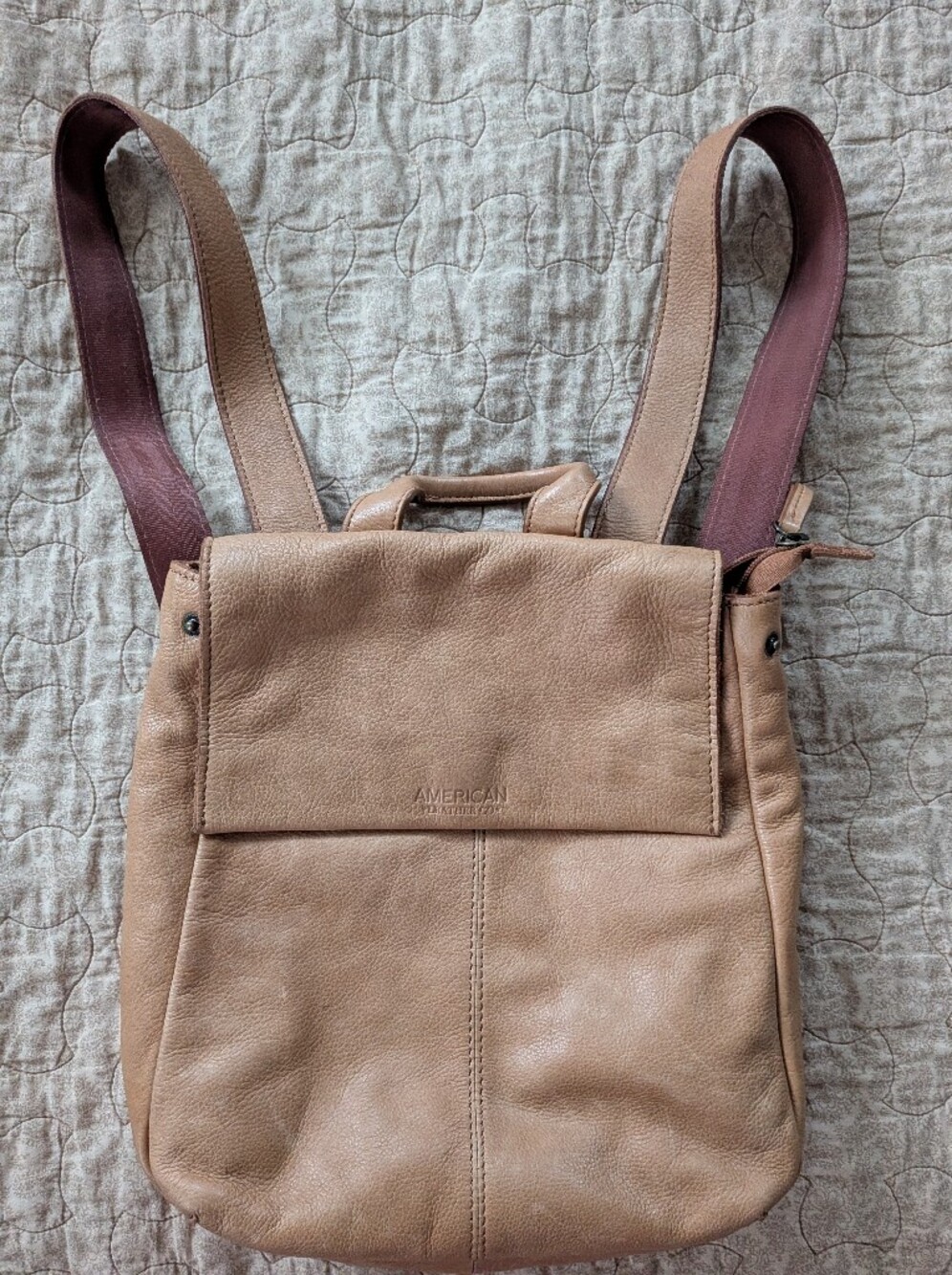 American Leather Co. Tan Backpack Purse